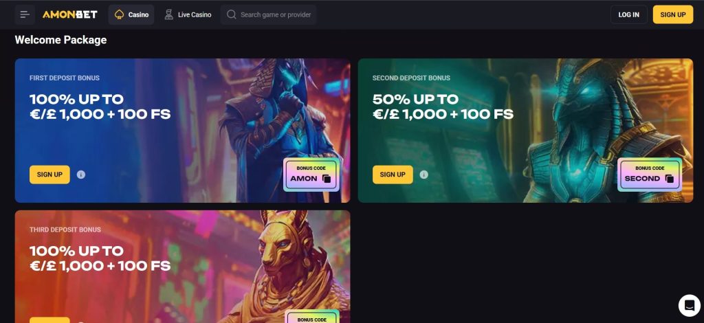Amonbet casino bonus